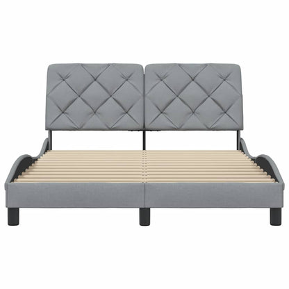Rám Postele Bez Matrace Světle Šedý 140 X 190 Cm Textil