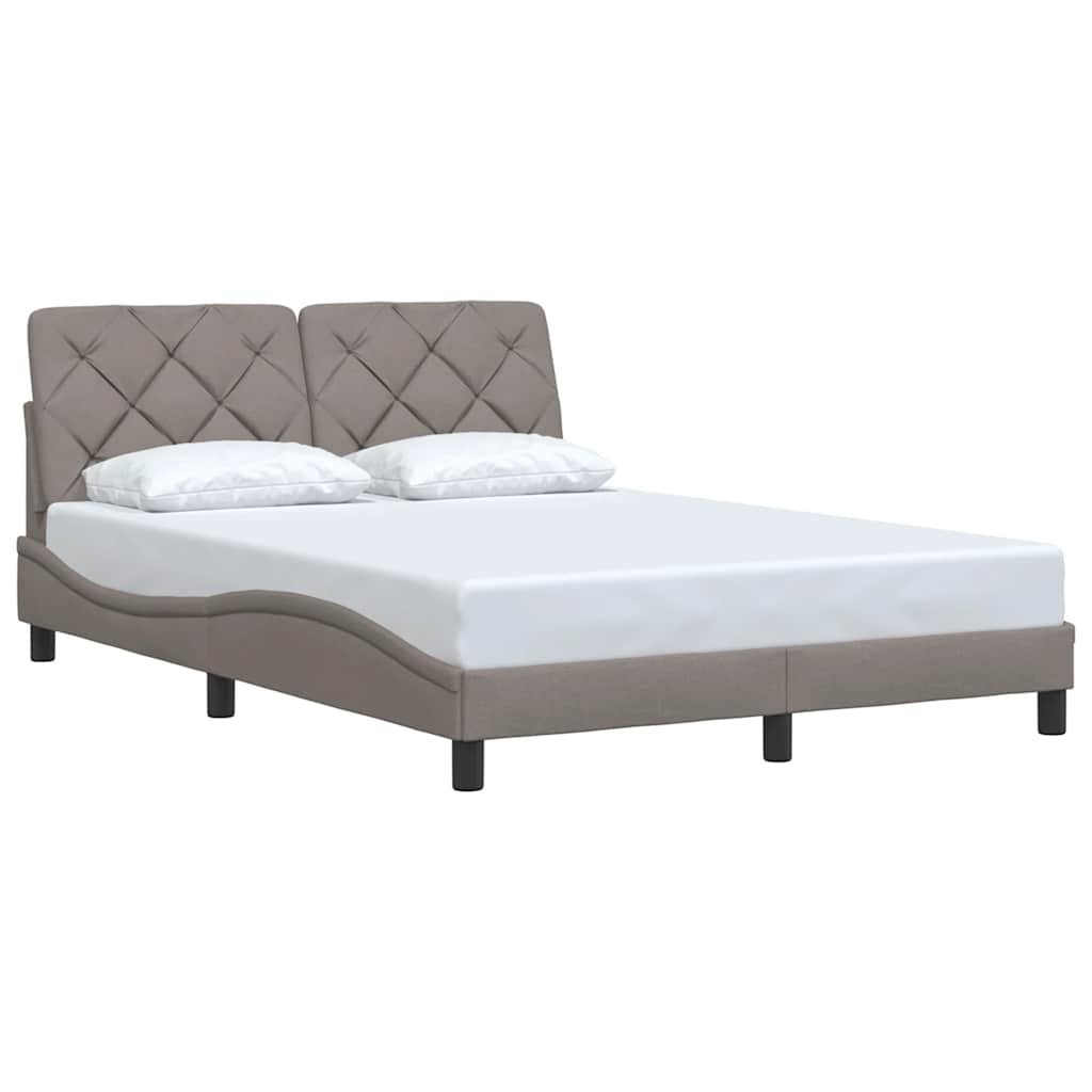 Rám Postele Bez Matrace Taupe 140 X 190 Cm Textil