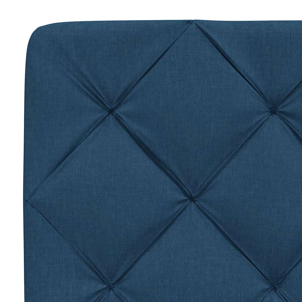 Rám Postele Bez Matrace Modrý 140 X 190 Cm Textil