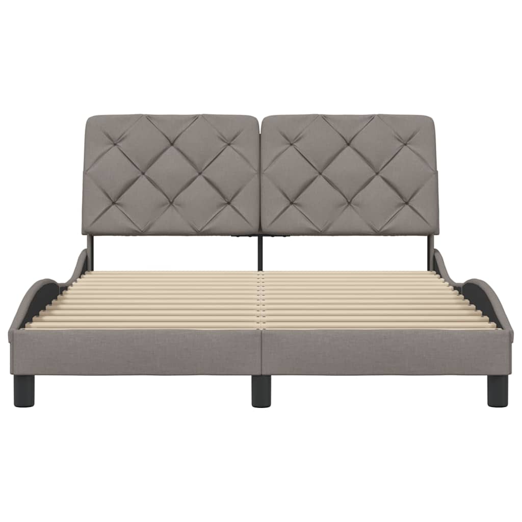 Rám Postele Bez Matrace Taupe 140 X 200 Cm Textil