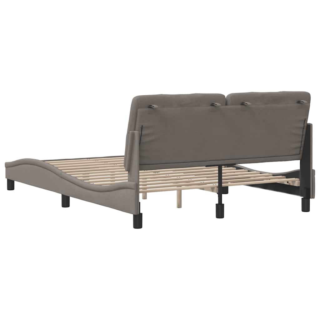 Rám Postele Bez Matrace Taupe 140 X 200 Cm Textil