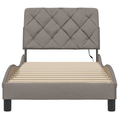Rám Postele S Led Bez Matrace Taupe 80X200 Cm Látka