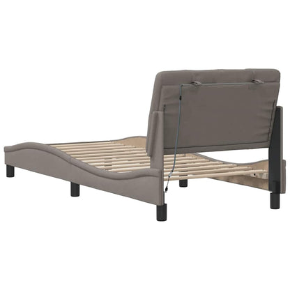Rám Postele S Led Bez Matrace Taupe 80X200 Cm Látka