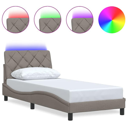 Rám Postele S Led Bez Matrace Taupe 90X190 Cm Látka