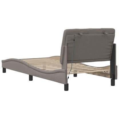Rám Postele S Led Bez Matrace Taupe 90X190 Cm Látka