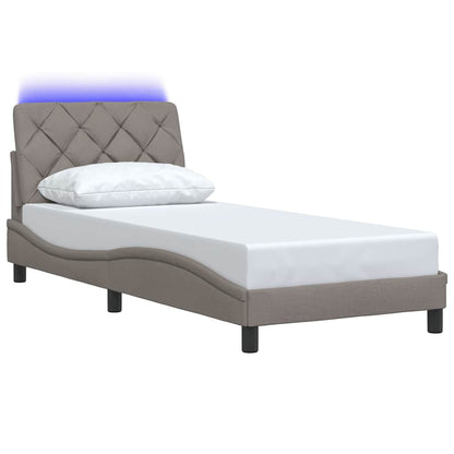 Rám Postele S Led Bez Matrace Taupe 90X200 Cm Látka