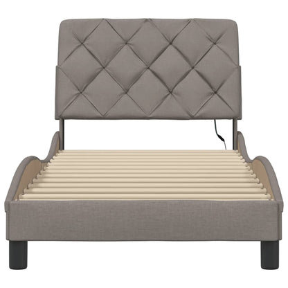 Rám Postele S Led Bez Matrace Taupe 90X200 Cm Látka