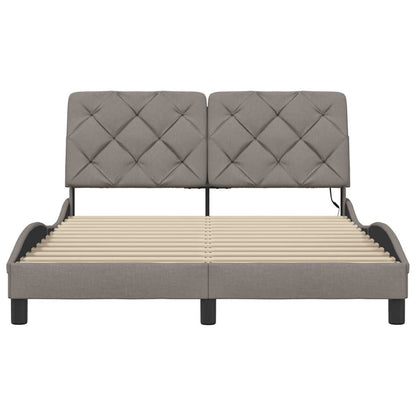 Rám Postele S Led Bez Matrace Taupe 120X200 Cm Látka