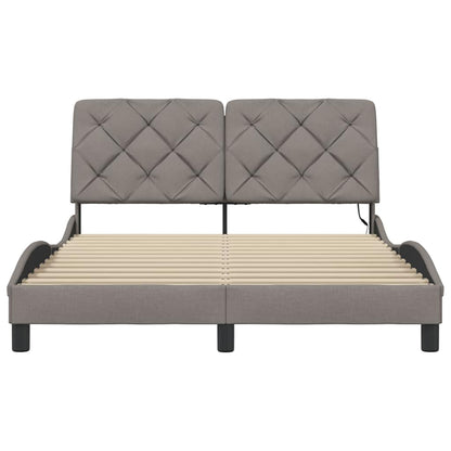 Rám Postele S Led Bez Matrace Taupe 140X190 Cm Látka