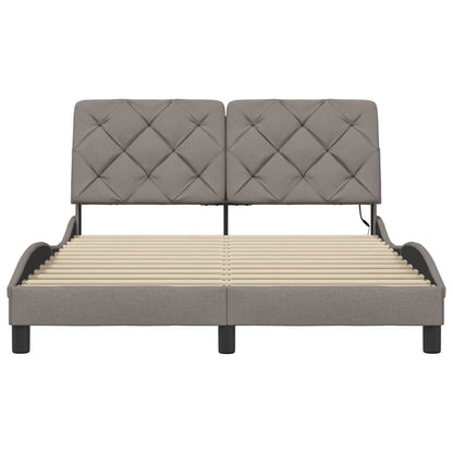 Rám Postele S Led Bez Matrace Taupe 140X200 Cm Látka