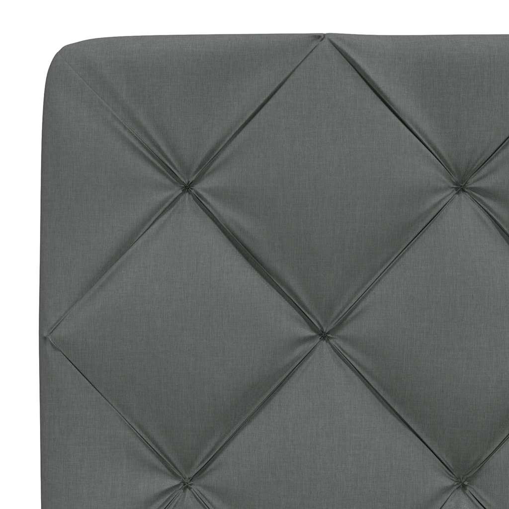 Rám Postele S Led Bez Matrace Tmavě Šedá 200X200 Cm Látka