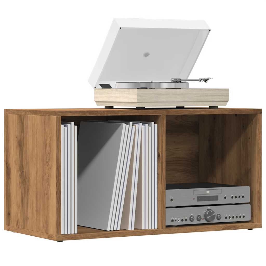 Úložný Box Na Lp Desky Lesklý Šedý 71X34X36 Cm Kompozitní Dřevo