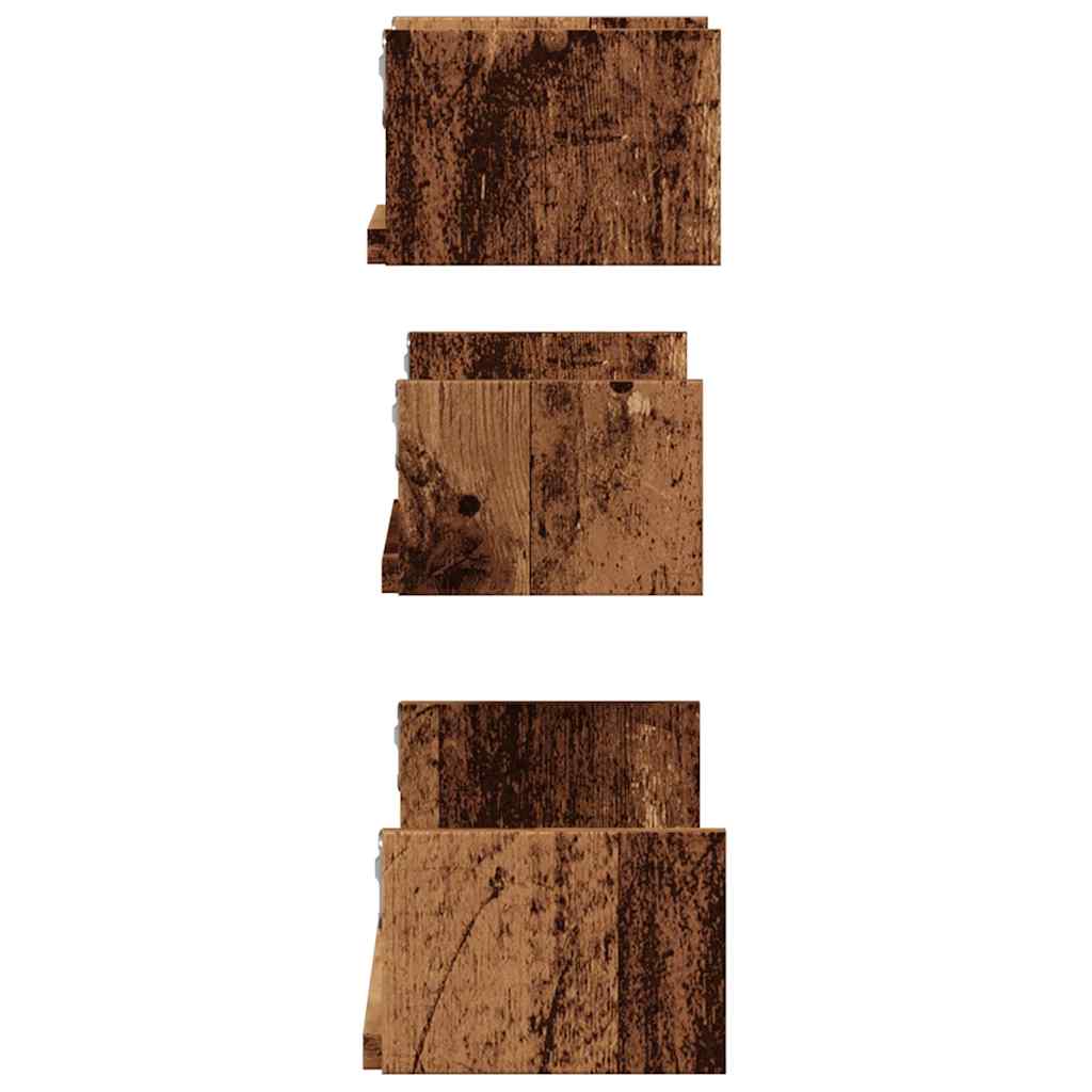 Nástěnné Police 3 Ks Old Wood Kompozitní Dřevo Staré Dřevo