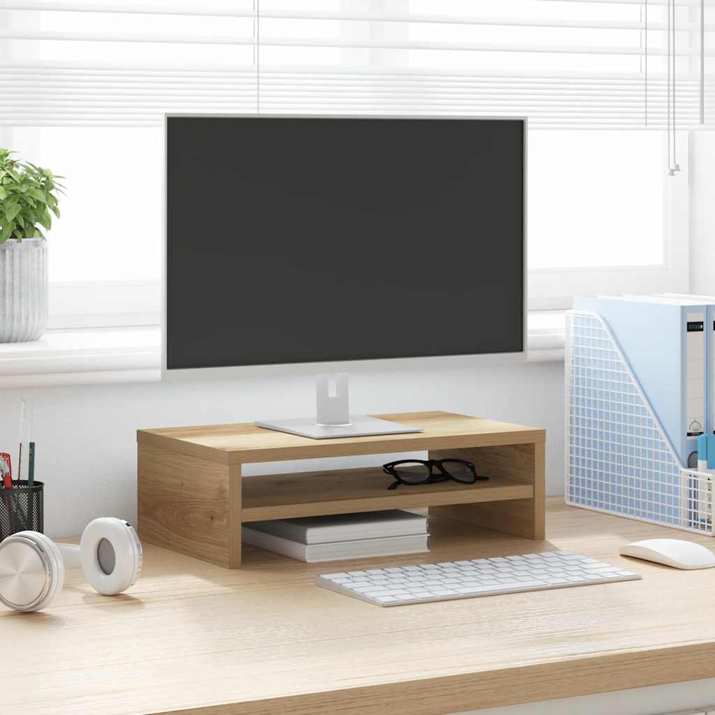 Stojan Na Monitor Betonově Šedý 42X24X13 Cm Kompozitní Dřevo