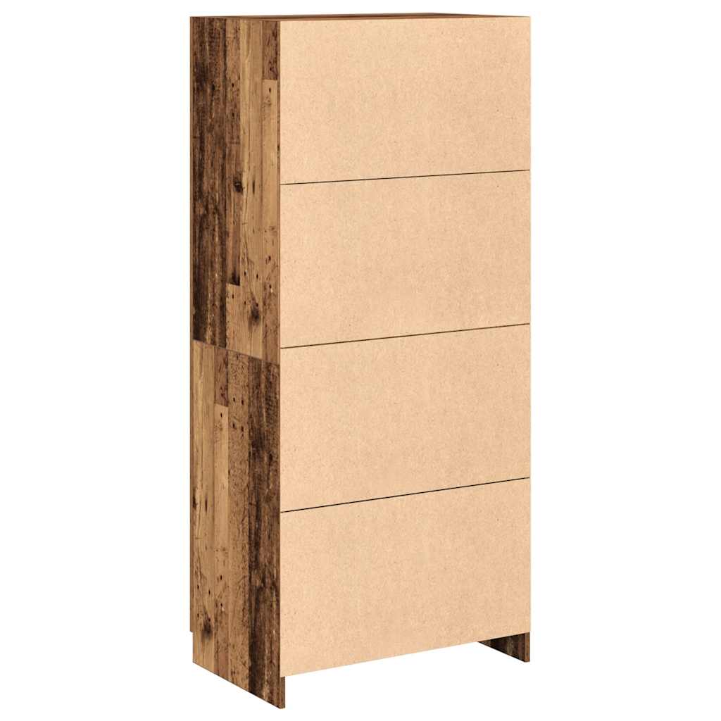 Šatní Skříň Old Wood 80 X 52 X 180 Cm Kompozitní Dřevo