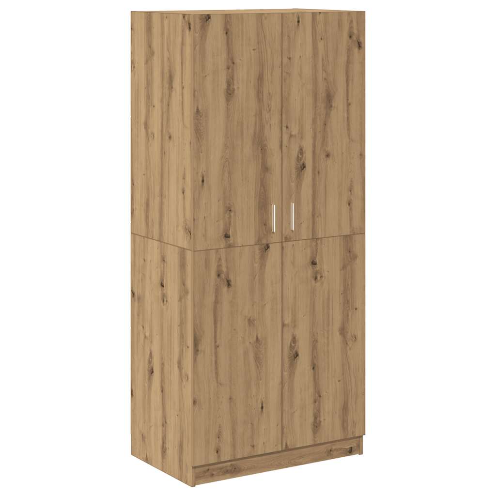 Šatní Skříň Dub Artisan 80 X 52 X 180 Cm Kompozitní Dřevo