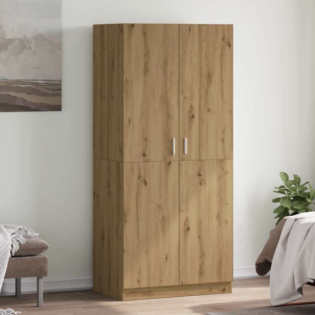 Šatní Skříň Dub Artisan 80 X 52 X 180 Cm Kompozitní Dřevo