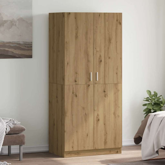Šatní Skříň Dub Artisan 80 X 52 X 180 Cm Kompozitní Dřevo