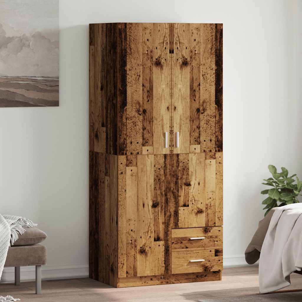 Šatní Skříň 80 X 52 X 180 Cm Kompozitní Dřevo