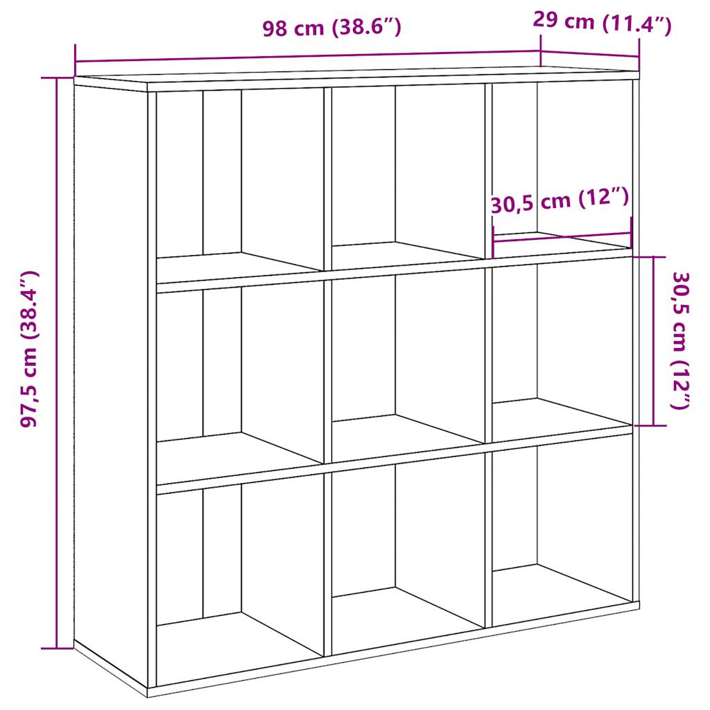 Knihovna Old Wood 98 X 29 X 97,5 Cm