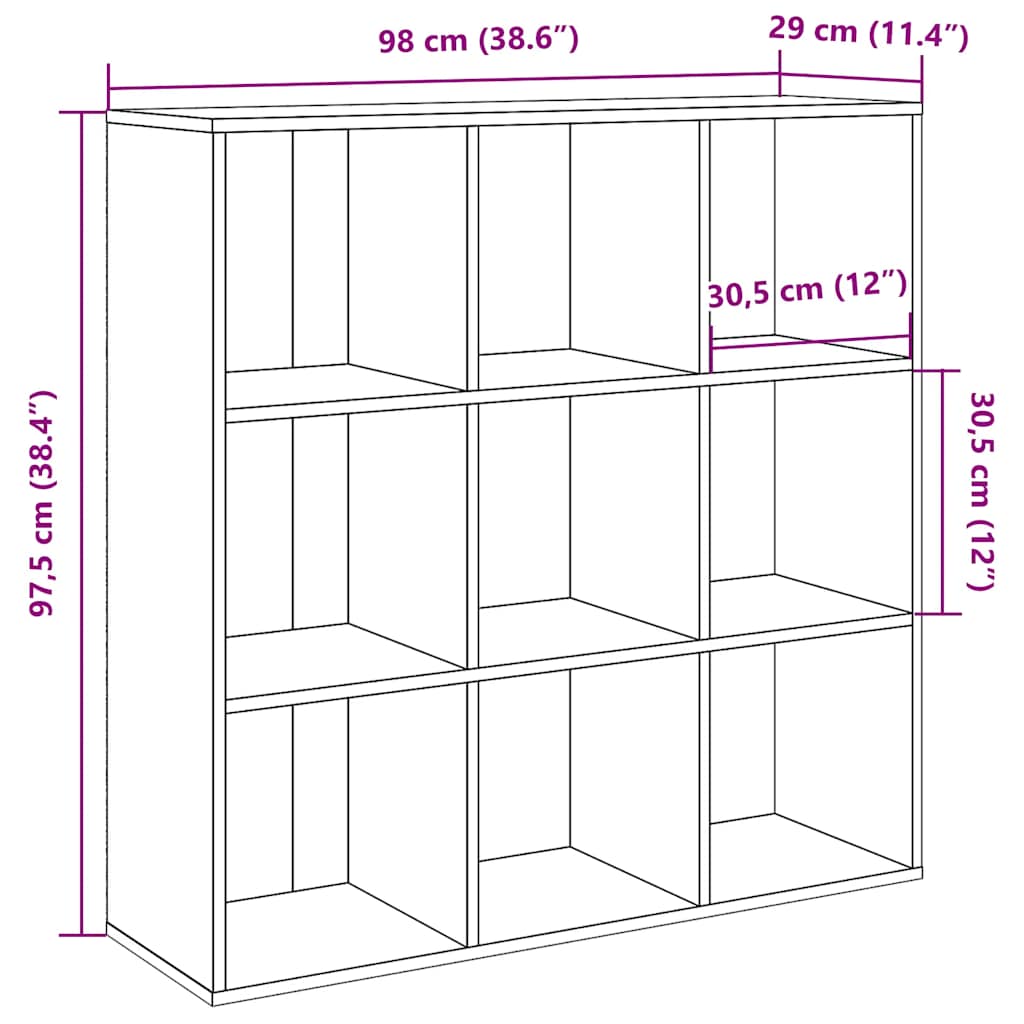 Knihovna Dub Artisan 98 X 29 X 97,5 Cm