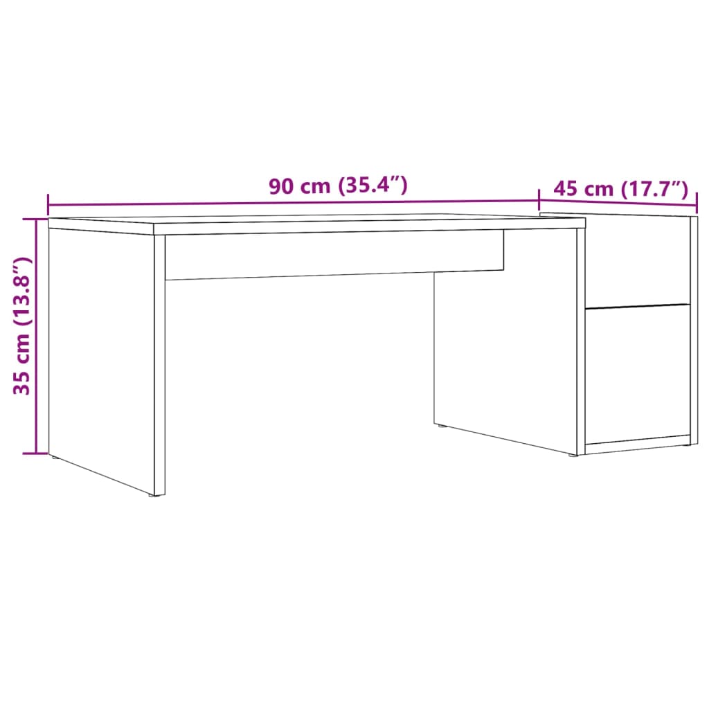 Konferenční Stolek Old Wood 90 X 45 X 35 Cm Kompozitní Dřevo