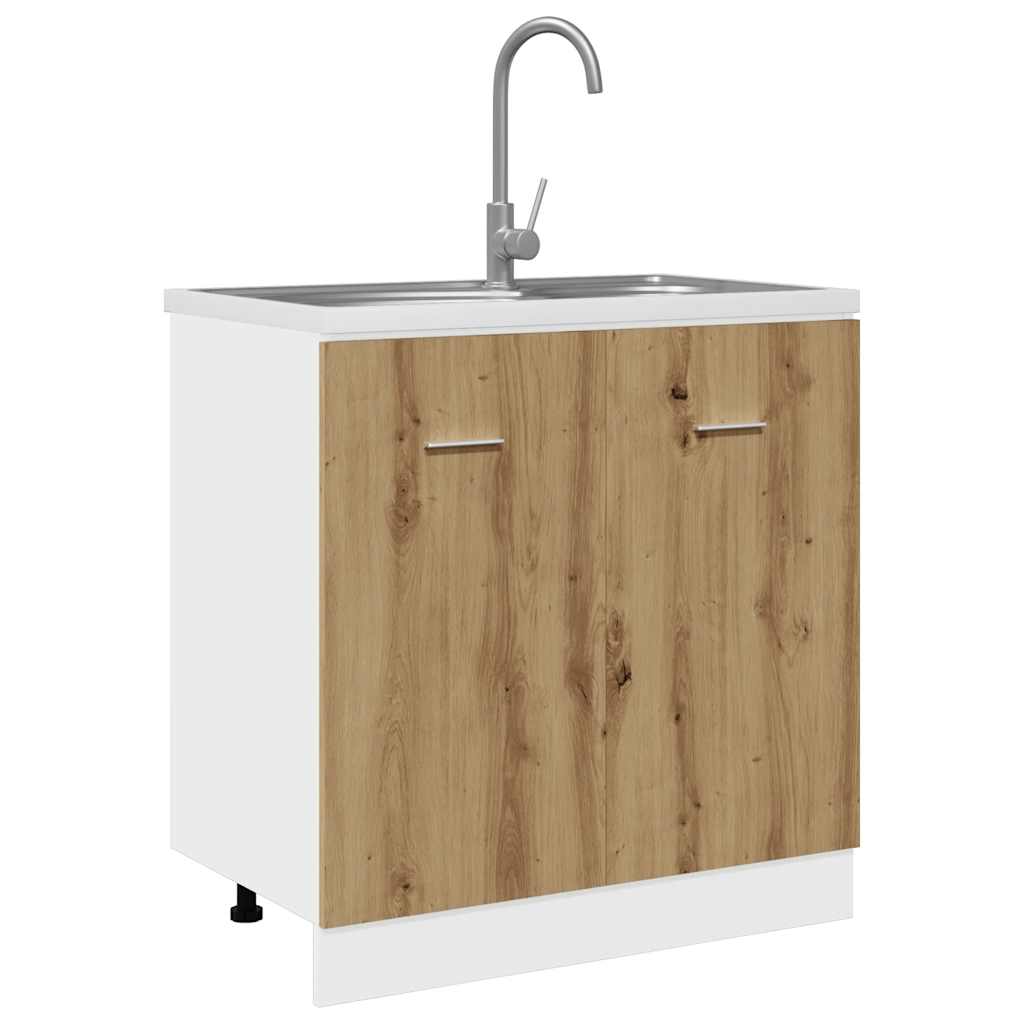 Skříňka Pod Dřez 80 X 46 X 81,5 Cm Kompozit Dub Artisan