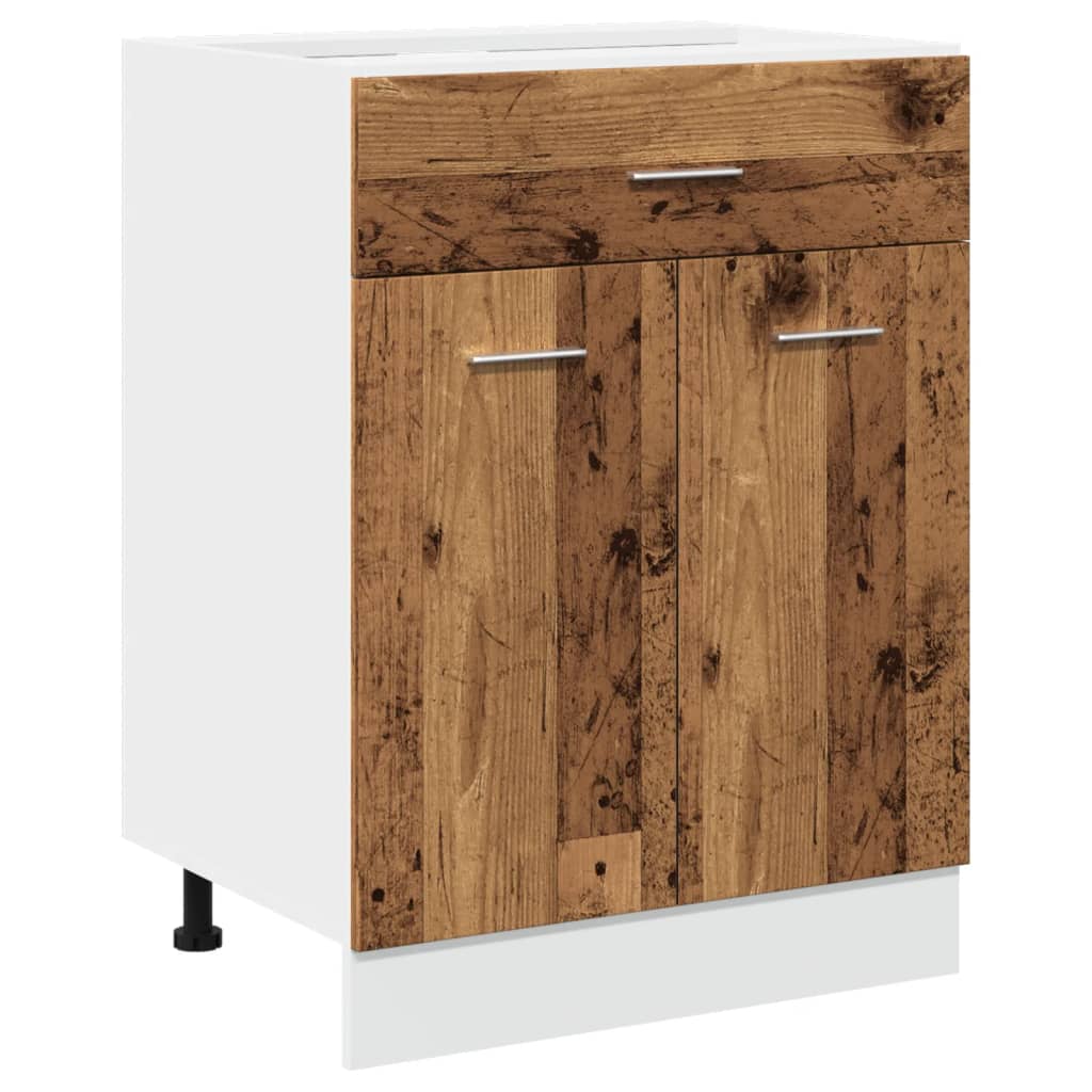 Spodní Skříňka Se Zásuvkami Old Wood 60 X 46 X 81,5 Cm Kompozit Staré Dřevo