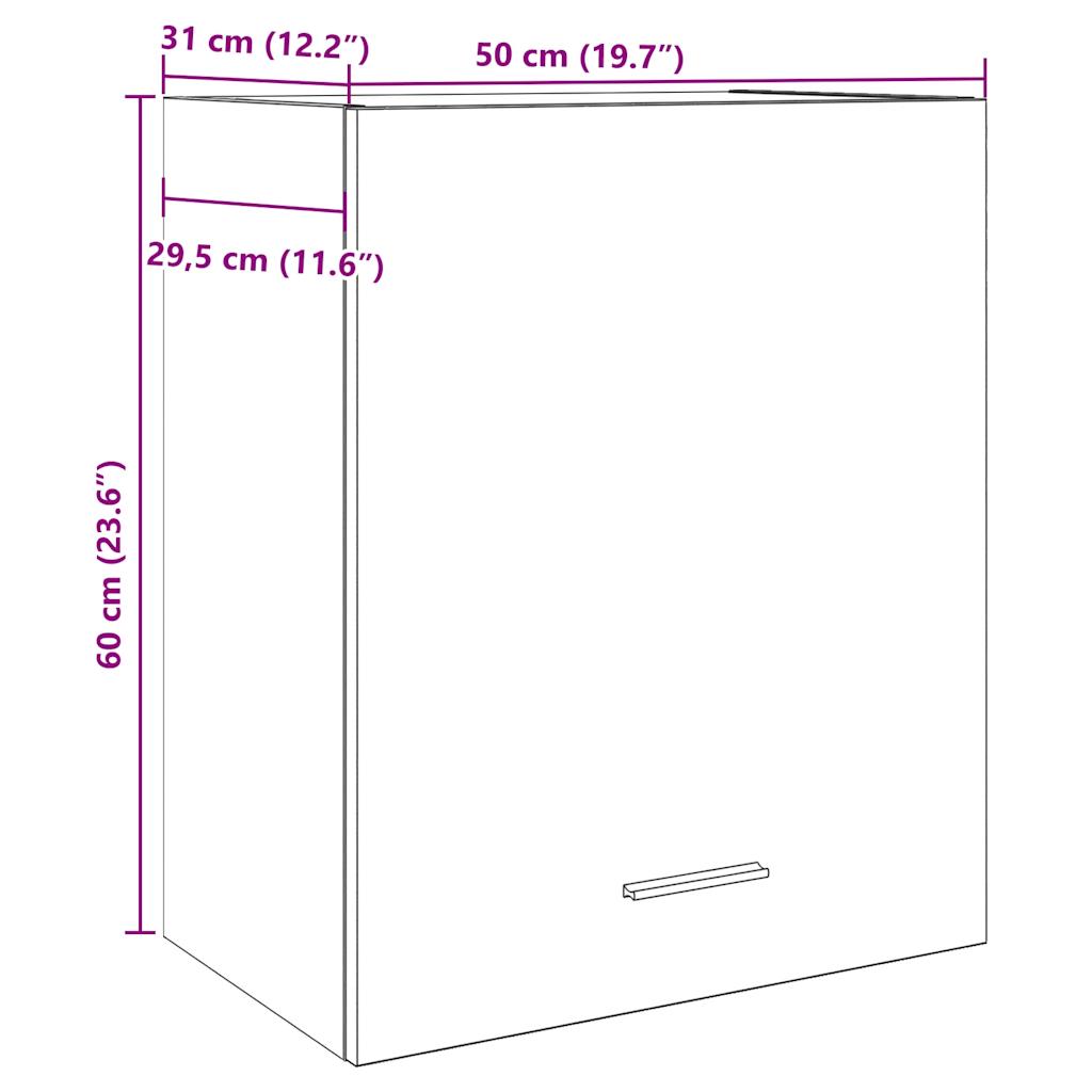 Závěsná Skříňka Old Wood 50 X 31 X 60 Cm Kompozitní Dřevo Staré Dřevo