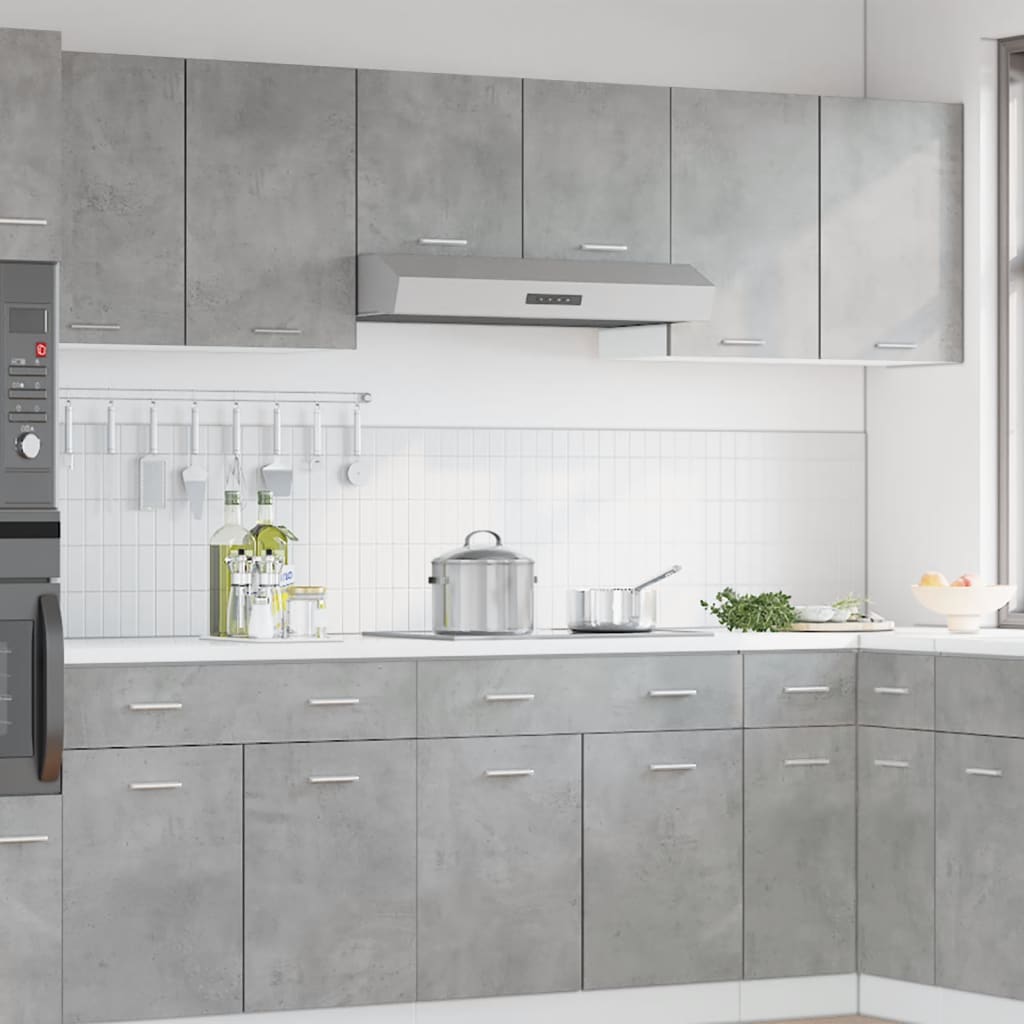 Horní Skříňka Betonově Šedá 80 X 31 X 60 Cm Dřevotříska Betonová Šedá