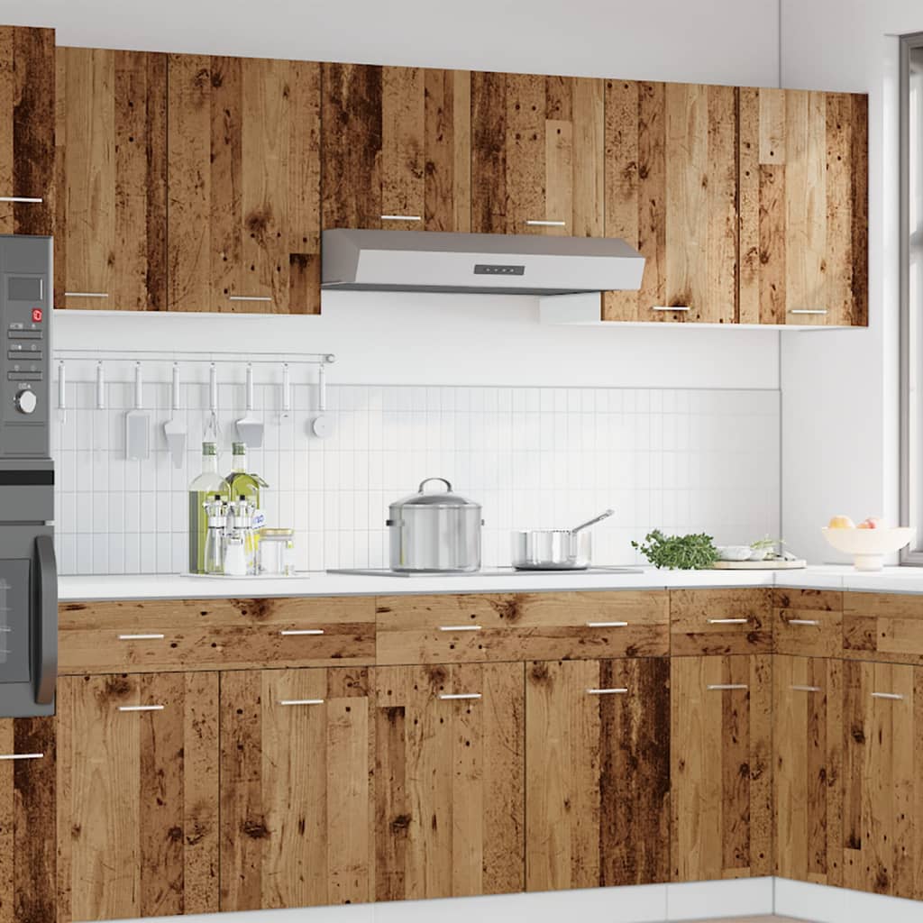 Závěsná Skříňka Old Wood 80 X 31 X 60 Cm Kompozitní Dřevo Staré Dřevo