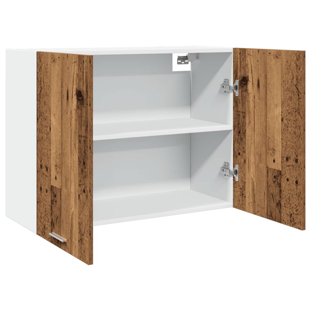 Závěsná Skříňka Old Wood 80 X 31 X 60 Cm Kompozitní Dřevo Staré Dřevo