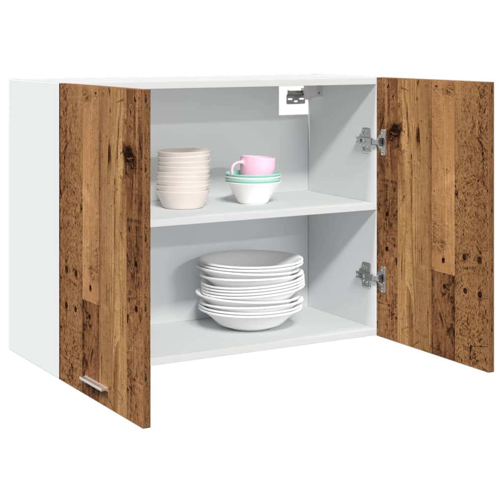 Závěsná Skříňka Old Wood 80 X 31 X 60 Cm Kompozitní Dřevo Staré Dřevo