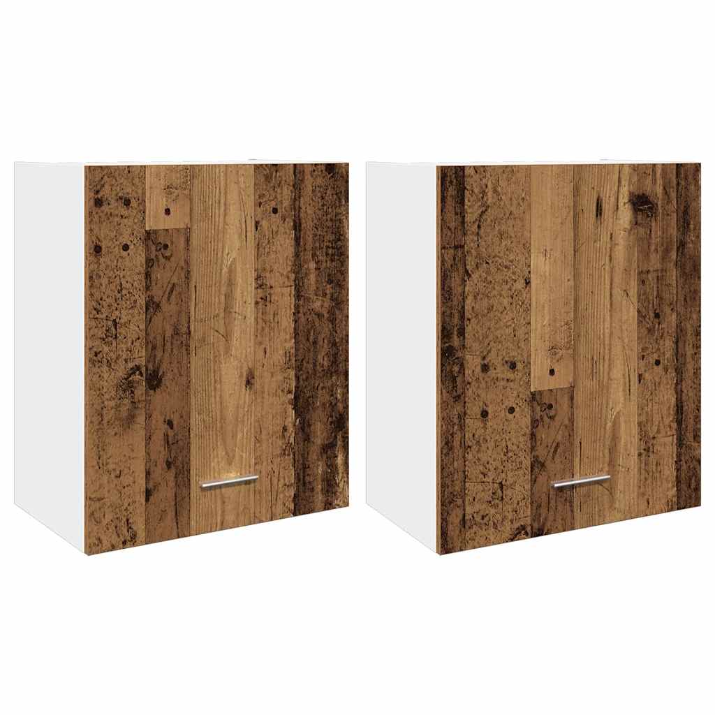 Závěsné Skříňky 2 Ks Old Wood 50 X 31 X 60 Cm Kompozitní Dřevo Staré Dřevo
