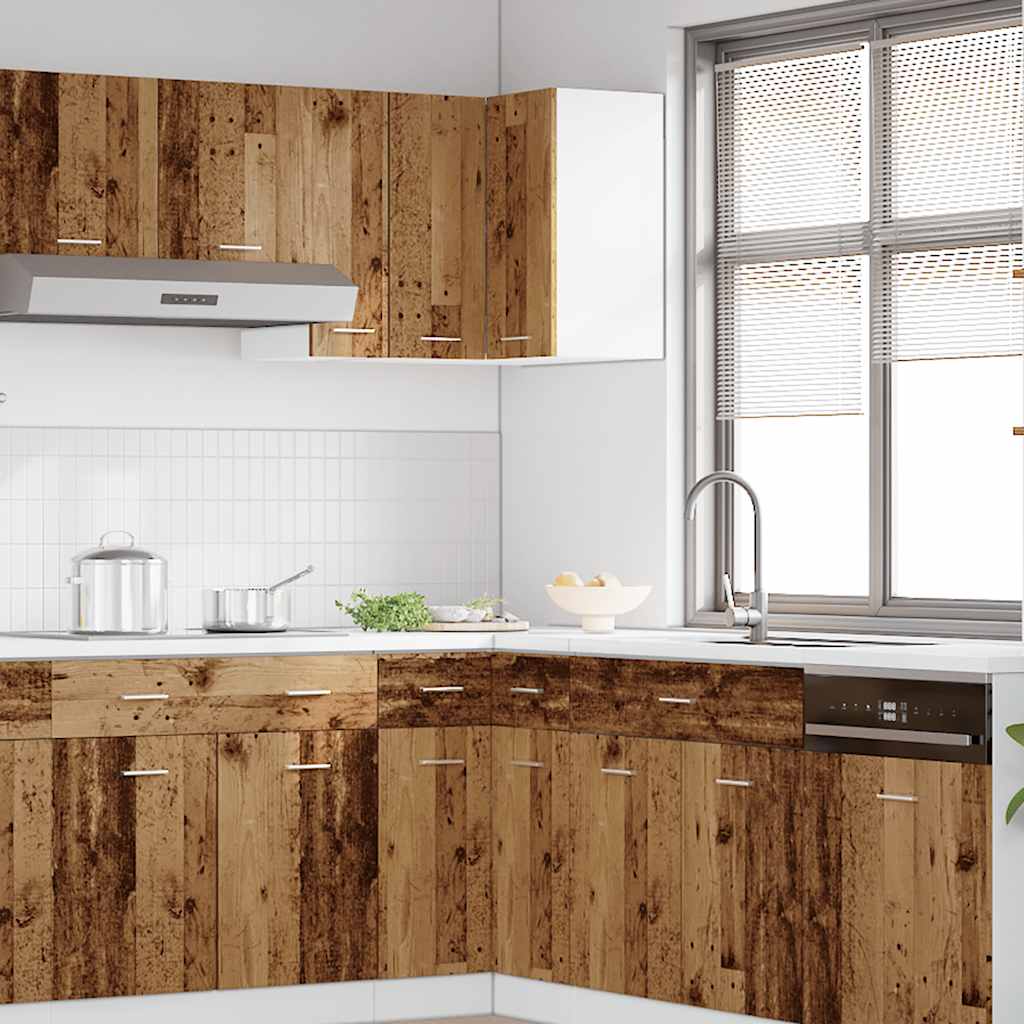 Horní Rohová Skříňka Old Wood 57 X 57 X 60 Cm Kompozitní Dřevo Staré Dřevo