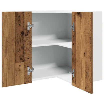 Horní Rohová Skříňka Old Wood 57 X 57 X 60 Cm Kompozitní Dřevo Staré Dřevo