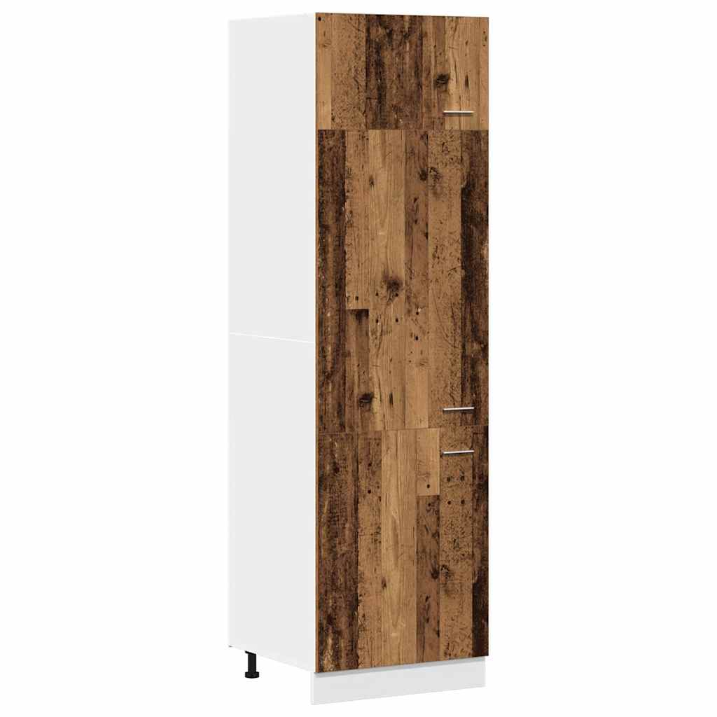 Skříň Pro Vestavnou Lednici Old Wood 60 X 57 X 207 Cm Kompozit Staré Dřevo