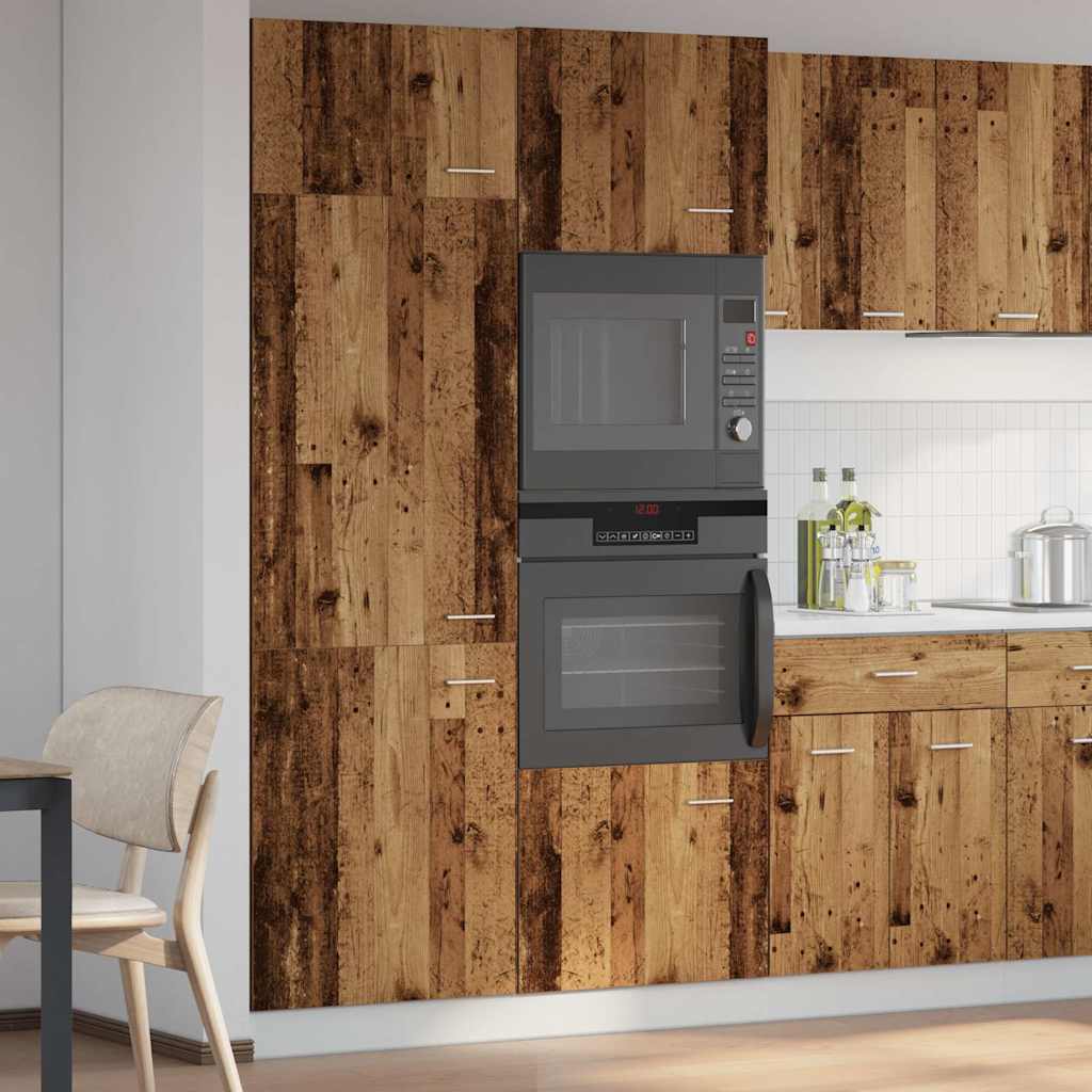 Skříň Pro Vestavnou Lednici Old Wood 60 X 57 X 207 Cm Kompozit Staré Dřevo