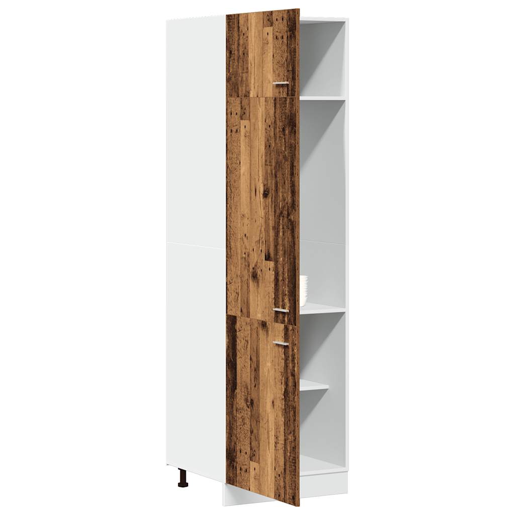 Skříň Pro Vestavnou Lednici Old Wood 60 X 57 X 207 Cm Kompozit Staré Dřevo