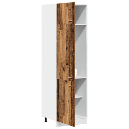 Skříň Pro Vestavnou Lednici Old Wood 60 X 57 X 207 Cm Kompozit Staré Dřevo