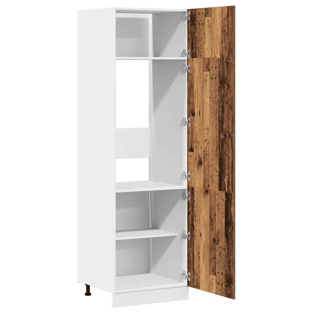 Skříň Pro Vestavnou Lednici Old Wood 60 X 57 X 207 Cm Kompozit Staré Dřevo