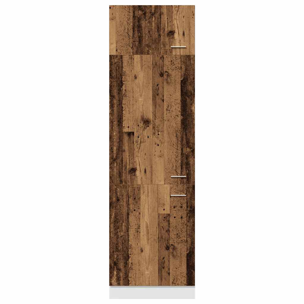 Skříň Pro Vestavnou Lednici Old Wood 60 X 57 X 207 Cm Kompozit Staré Dřevo