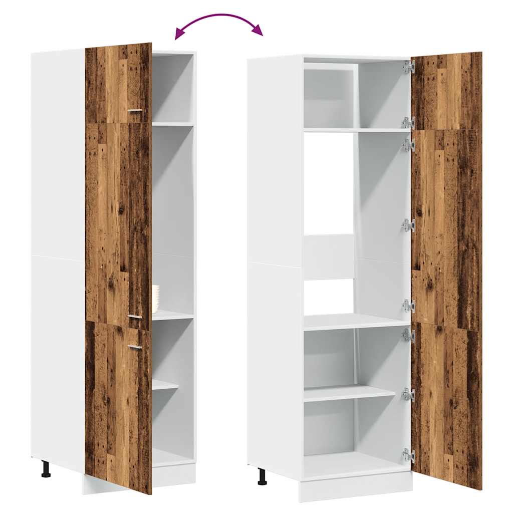 Skříň Pro Vestavnou Lednici Old Wood 60 X 57 X 207 Cm Kompozit Staré Dřevo