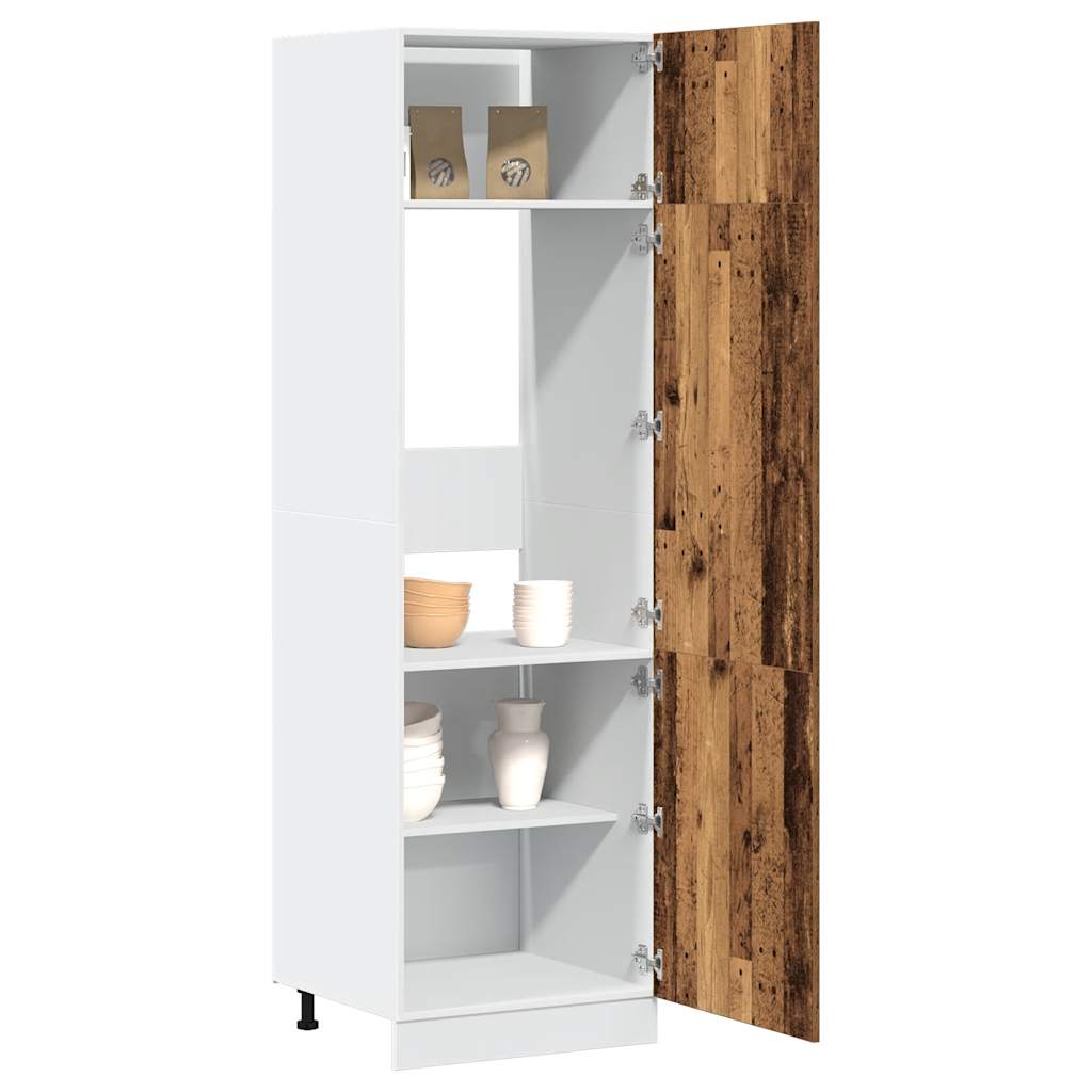 Skříň Pro Vestavnou Lednici Old Wood 60 X 57 X 207 Cm Kompozit Staré Dřevo