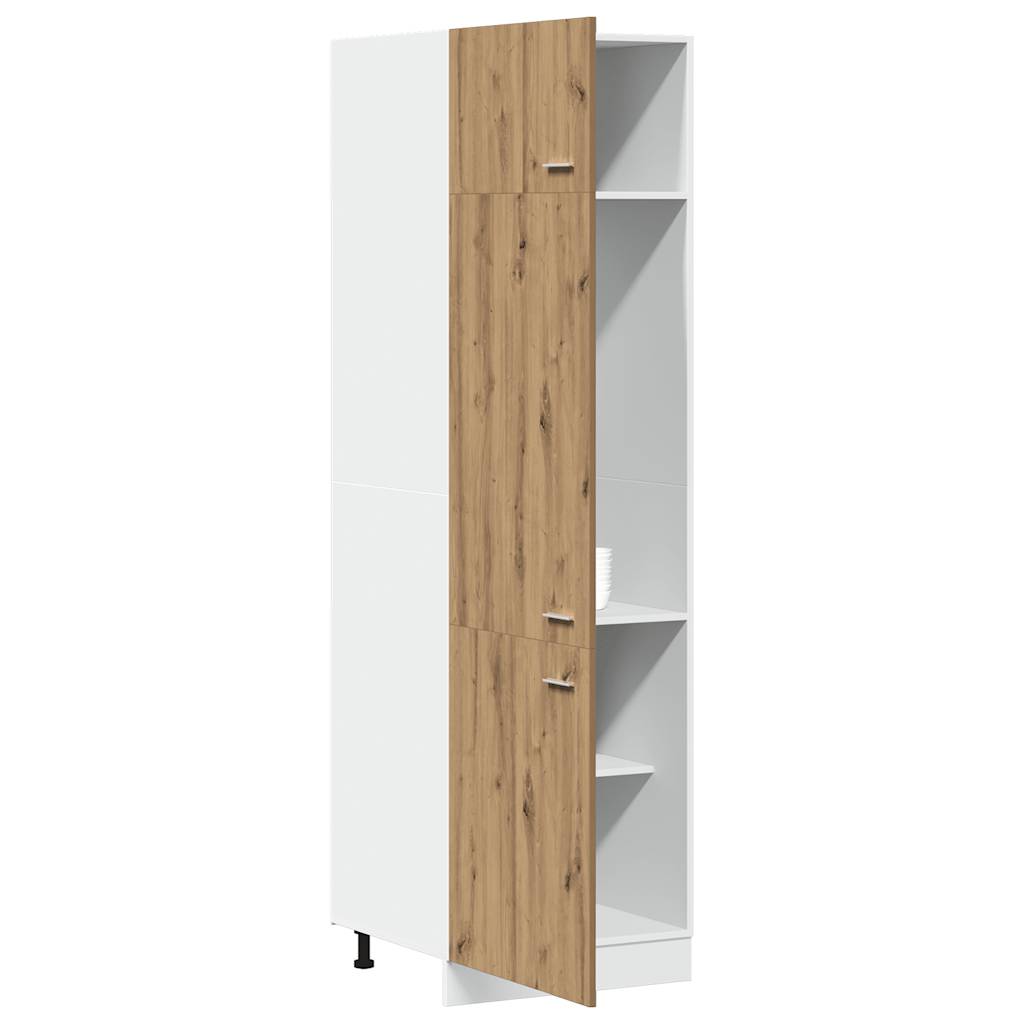 Skříň Pro Vestavnou Lednici 60X57X207 Cm Kompozit Dub Artisan