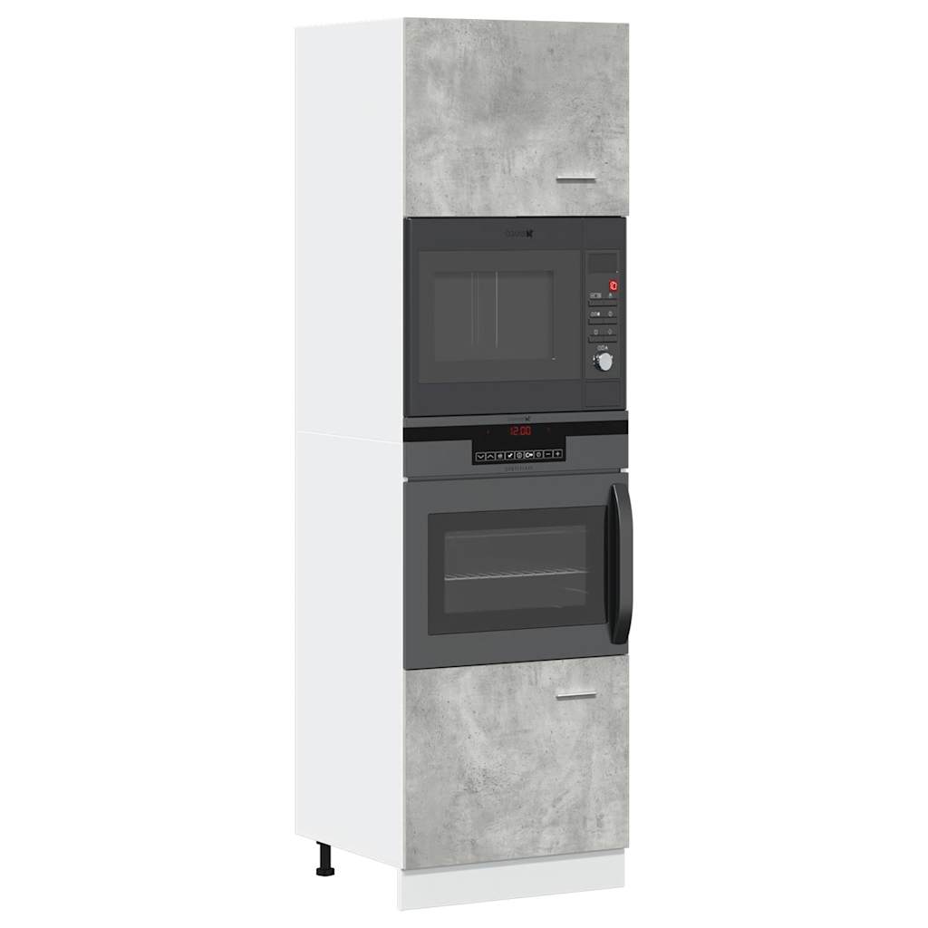 Skříňka Na Mikrovlnku Betonově Šedá 60X57X207 Cm Dřevotříska Betonová Šedá