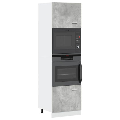 Skříňka Na Mikrovlnku Betonově Šedá 60X57X207 Cm Dřevotříska Betonová Šedá