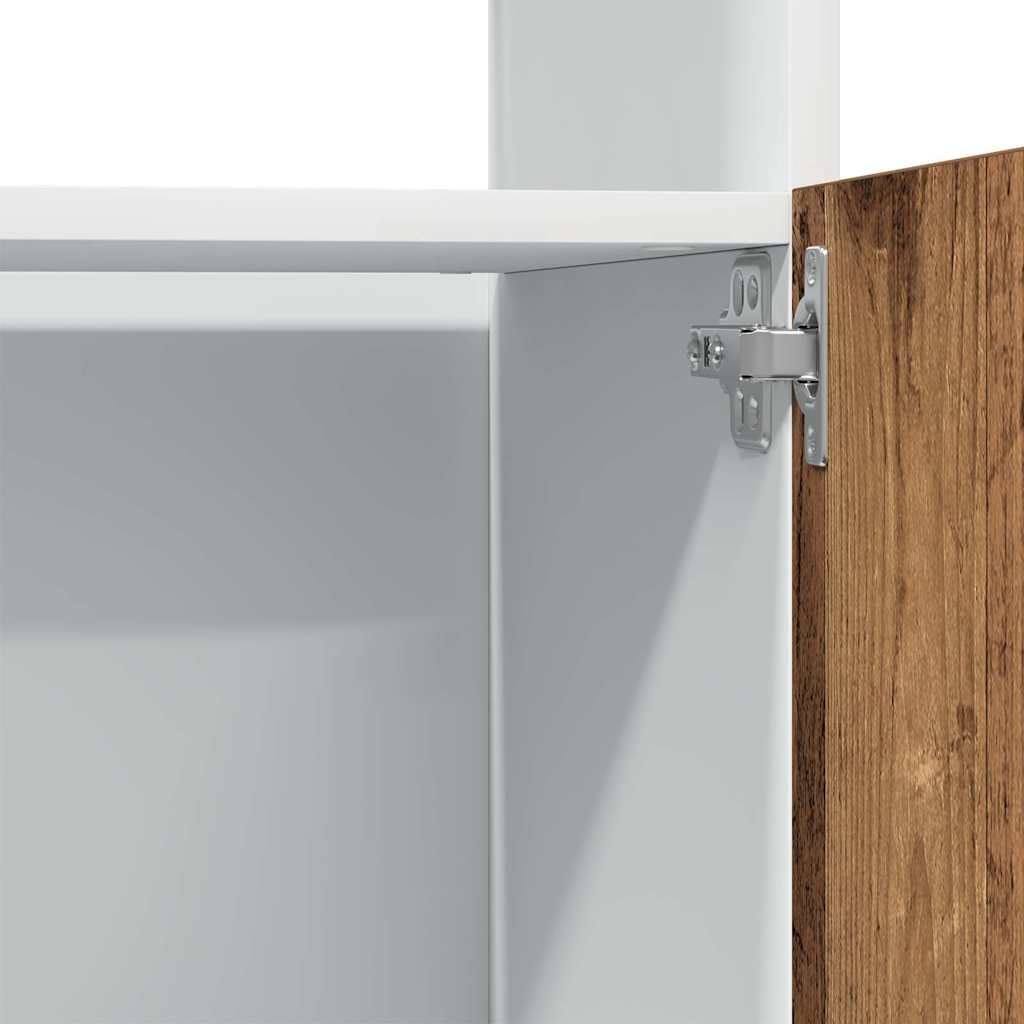 Skříňka Na Mikrovlnku Old Wood 60X57X207 Cm Kompozitní Dřevo Staré Dřevo