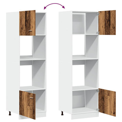 Skříňka Na Mikrovlnku Old Wood 60X57X207 Cm Kompozitní Dřevo Staré Dřevo