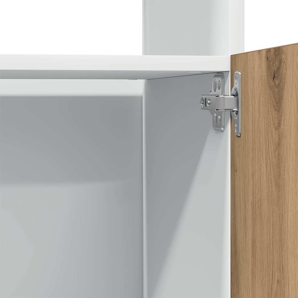 Skříňka Na Mikrovlnku 60X57X207 Cm Kompozitní Dřevo Dub Artisan